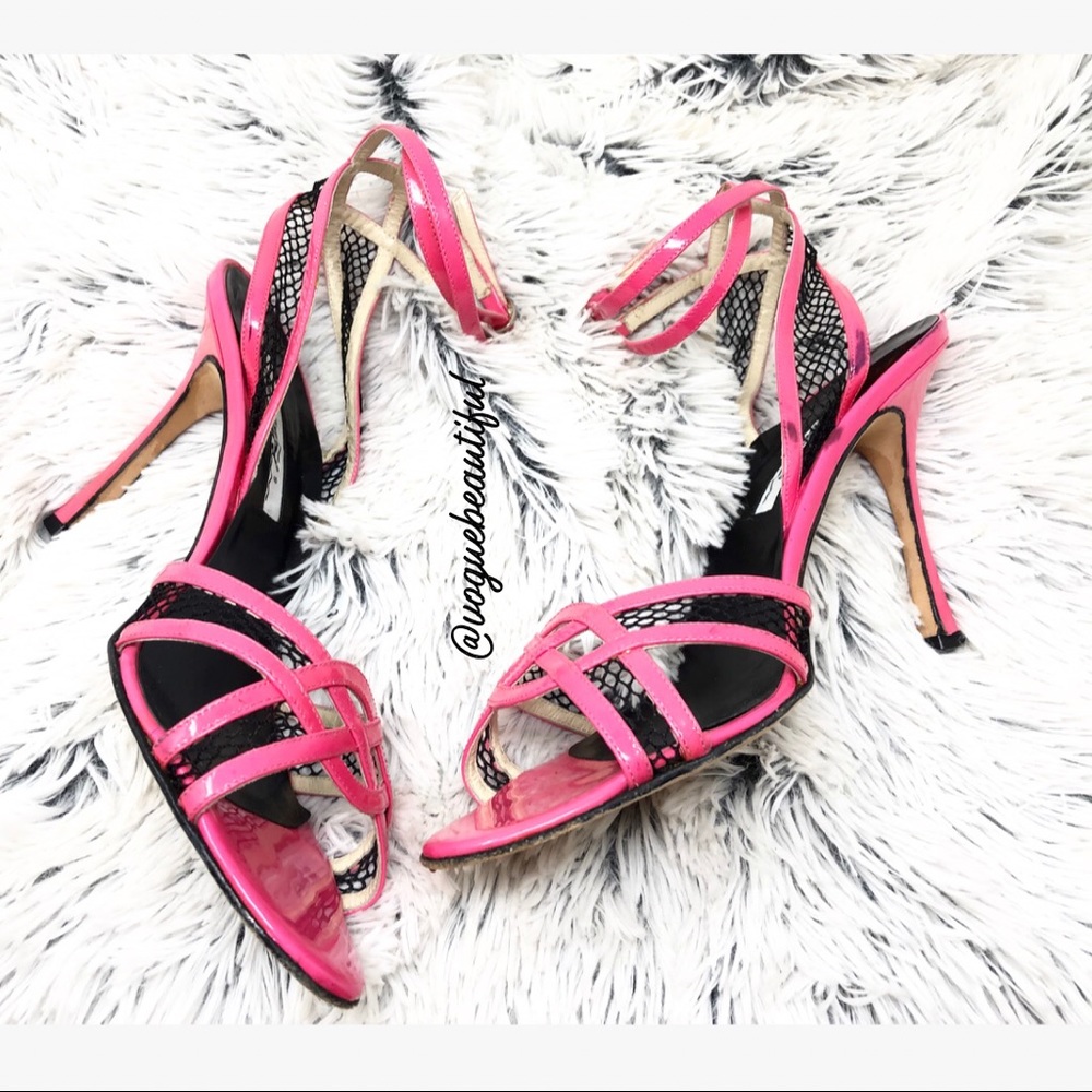 Brian Atwood Pink Mesh Heels - Picture 2 of 5